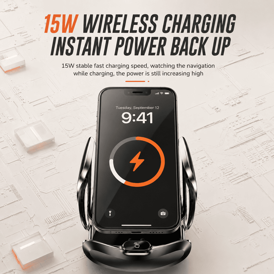 Auto-Clamping Car Phone Holder & Charger