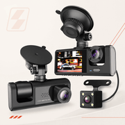 3-Channel Dash Cam — Front, Cabin & Rear
