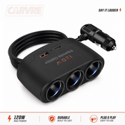 5-Socket Car Splitter with USB-C & USB-A