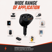 4-Way Car Socket Splitter & USB Charger