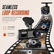 3-Channel Dash Cam — Front, Cabin & Rear