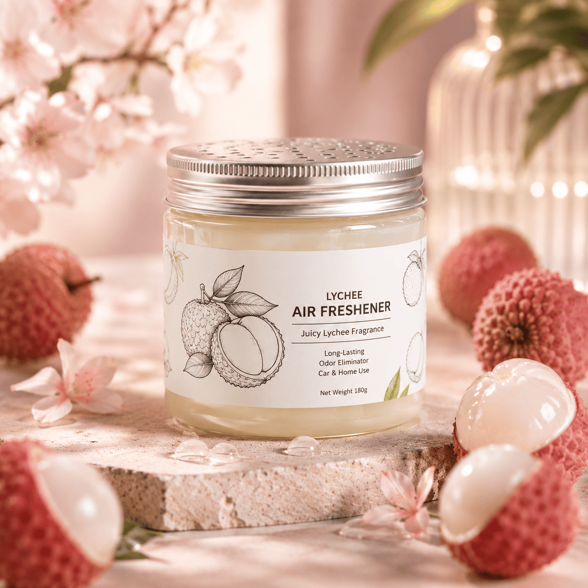 Car Air Freshener Gel Jar — 180g, Long Lasting