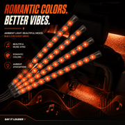 Car LED Ambient Lighting Kit — 4 Strips, App Control