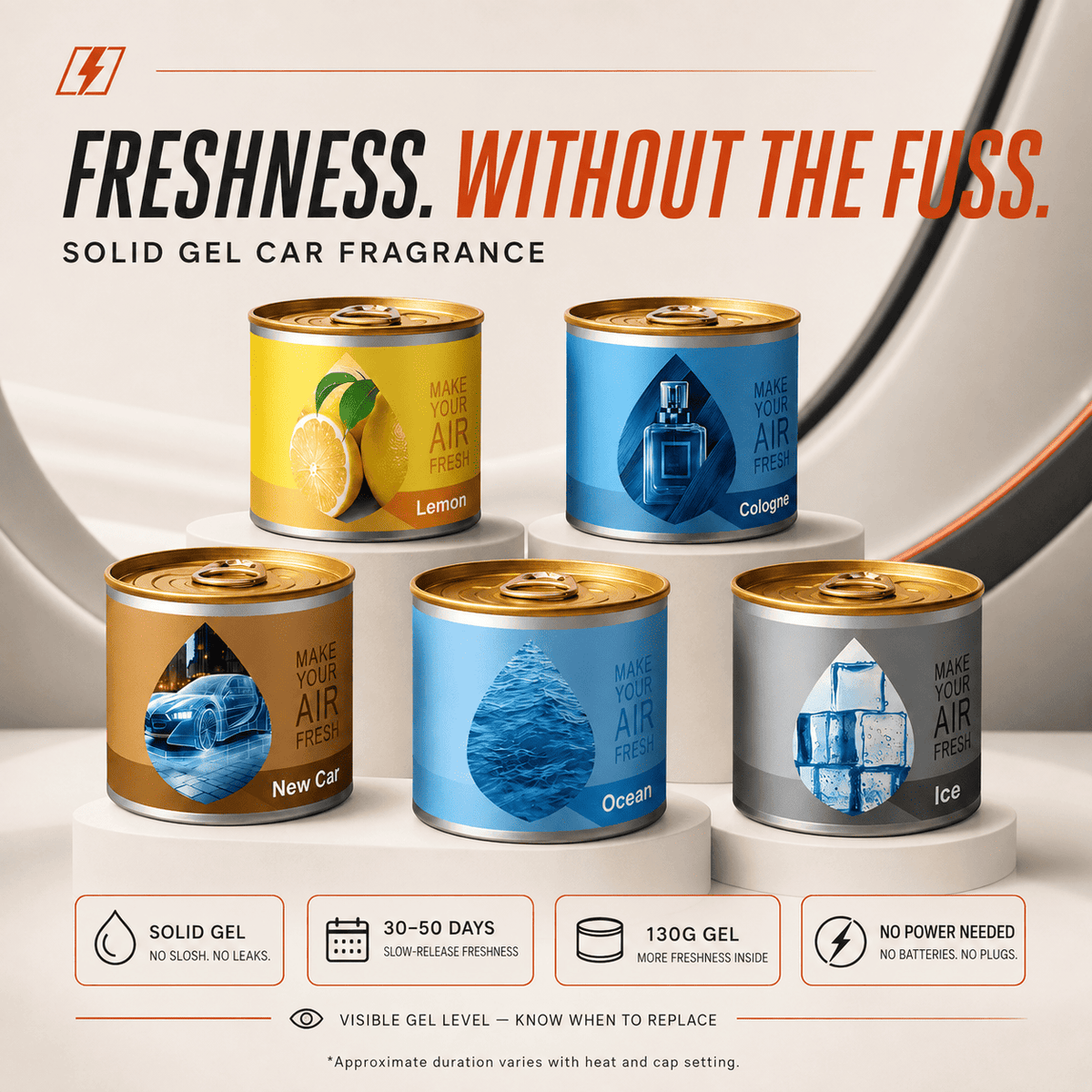 Car Perfume Diffuser — Solid Gel Bottle