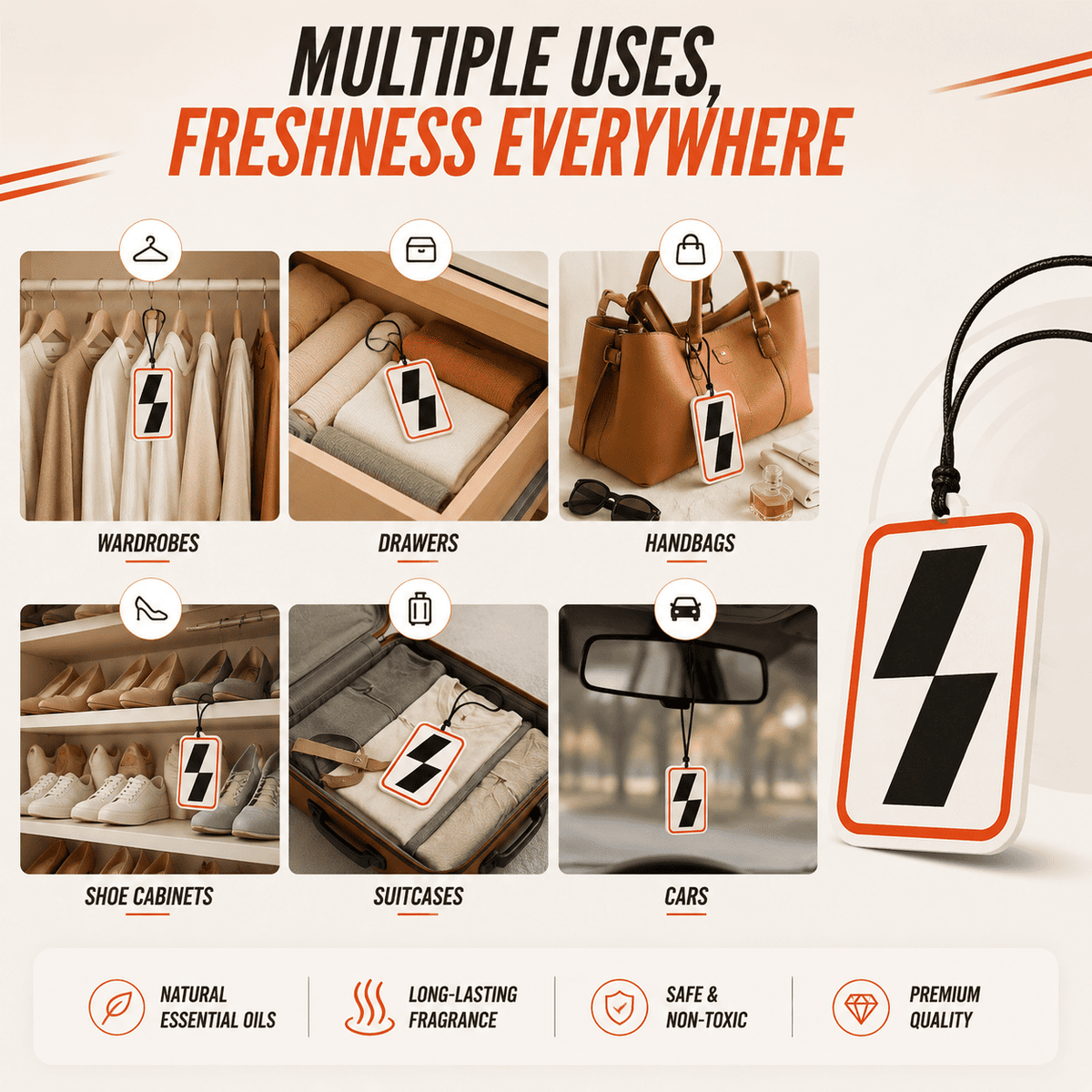 Hanging Car Air Freshener — Odour Remover