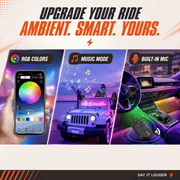 Car Interior LED Light Bars — App Controlled & Music Sync