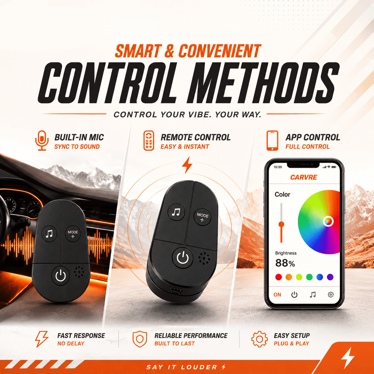 Car Interior LED Light Bars — App Controlled & Music Sync