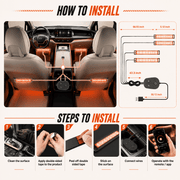 Car Interior LED Light Bars — App Controlled & Music Sync