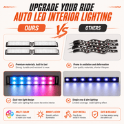 Car Interior LED Light Bars — App Controlled & Music Sync