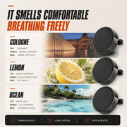 Metal Car Air Freshener Vent Clip — 3 Scents