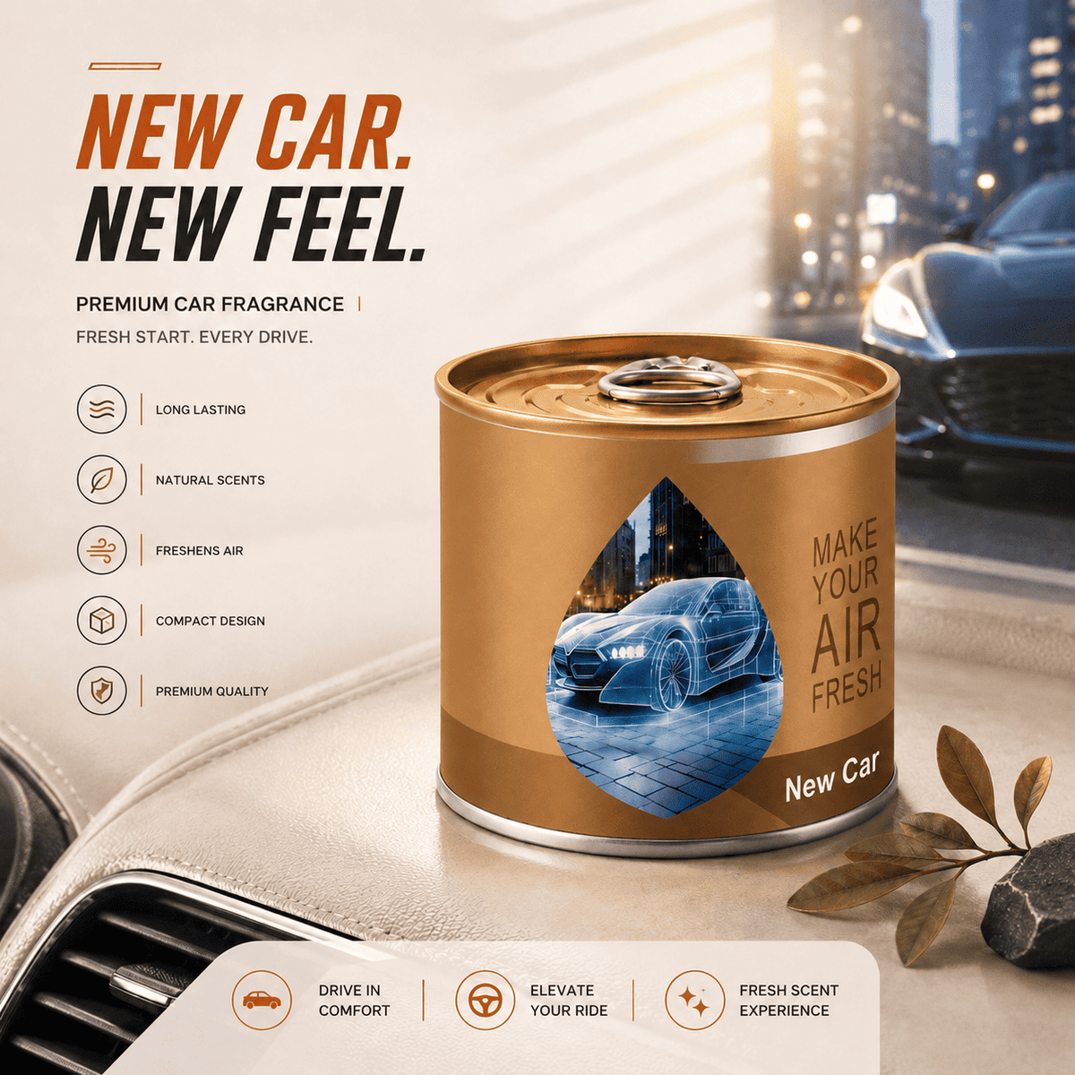 Car Perfume Diffuser — Solid Gel Bottle